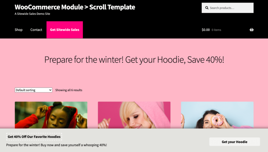 Sitewide Sale Demo for WooCommerce Scroll Template