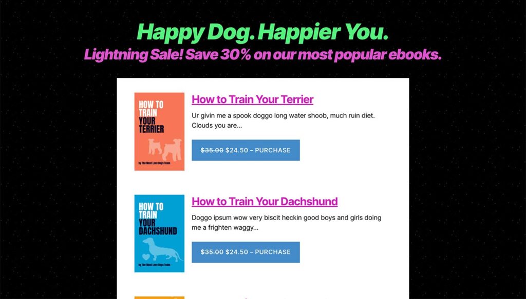 Sitewide Sale Demo for Easy Digital Downloads Neon Template