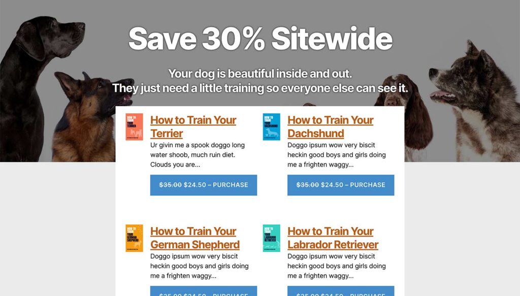 Sitewide Sale Demo for Easy Digital Downloads Photo Template